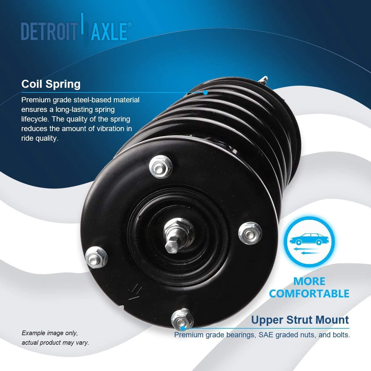 Detroit Axle - Front Struts for 2011-2014 Ford Edge 2011-2015 Lincoln MKX Complete 2 Struts with Coil Spring 2011 2012 2013 2014 Replacement Quick Install Ready Struts Assembly