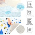 thumbnail image 3 of Yayeee Bath Rug for Bathroom Floor Non Slip Rectangle Fluffy Soft Absorbent Mat, 16"x24", Blue Simple Shapes, 3 of 7