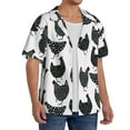 thumbnail image 2 of Sikiie Retro Rooster Men's Wrinkle Free Untucked Cuban Shirt Business Casual Button Down Shirts Short Sleeve ShirtMedium, 2 of 5