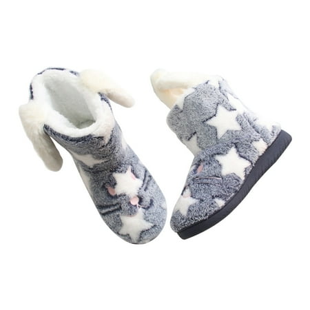 

Gymnture winter Winter Snow Rabbit Women s Knit House Slippers Waterproof Antiskid Warm Shoes