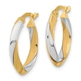 thumbnail image 2 of 14K Two-tone Polished Twist Hoop Earrings, 2 of 4