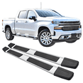 thumbnail image 2 of Ikon Motorsports Running Boards Compatible with 2019-2025 Chevy Silverado Sierra 1500 Crew Cab, OE S6 Style Side Step Bars Silver, 2 of 7