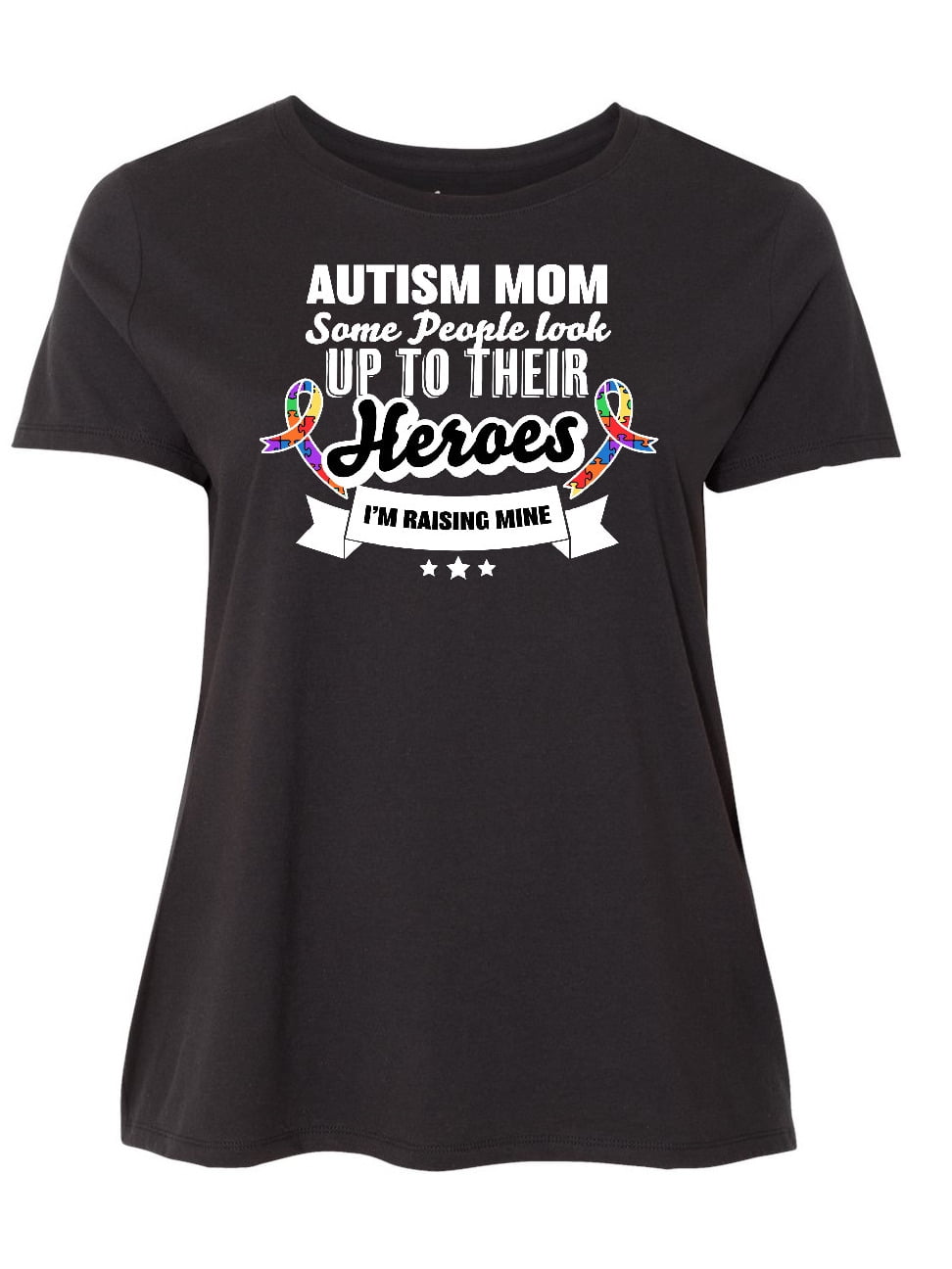 INKtastic - Autism Awareness Autism Mom with Puzzle Ribbons Women's ...