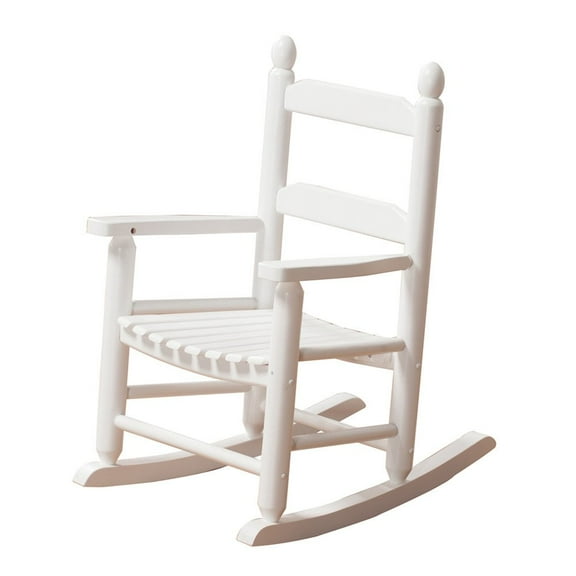 BplusZ Wood Rocking Kid's Chair Patio Porch Rocker, White
