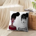 thumbnail image 4 of LALILO Throw Pillow Covers African American Girl Red Lips Color Cushion Cover 18" x 18", 2 Pack, 4 of 6