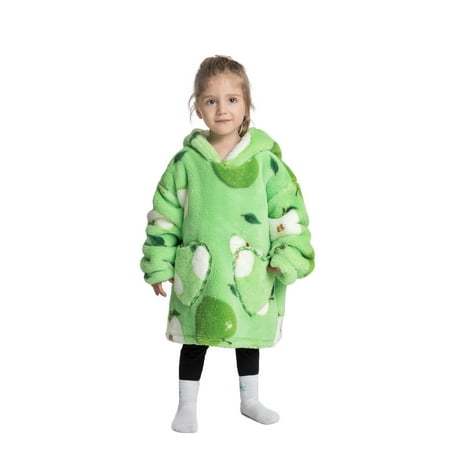 

sdghg Parent-Child Winter Night-Gown Long Sleeve Cartoon Pattern Hooded Plush One-Piece Pajamas