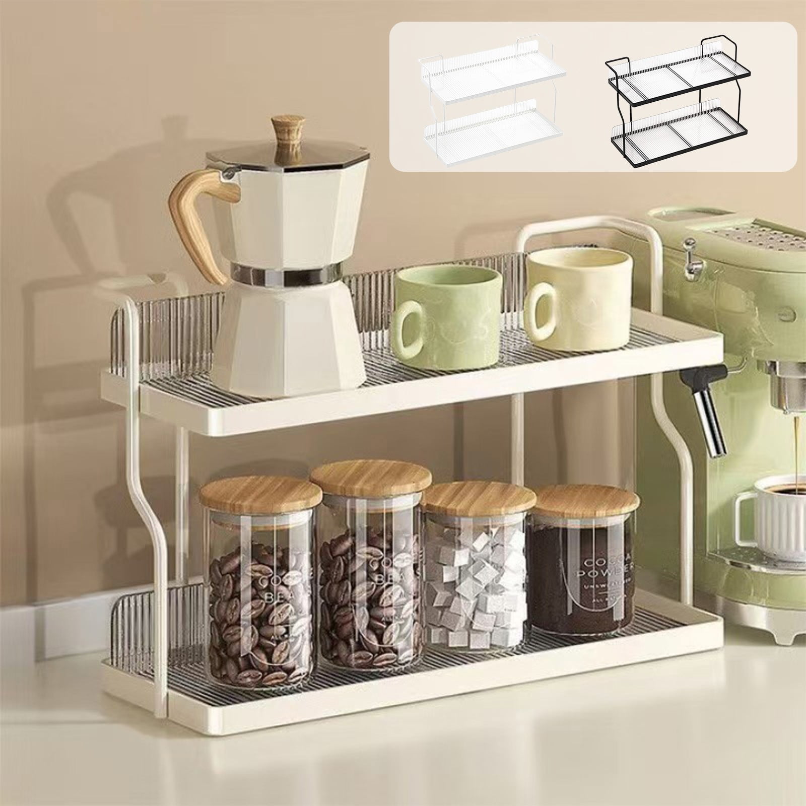 1-Set 2-Tier- Versatile Kitchen Cabinet Organizers And Storage, Bathroom Small Clear Acrylic Under Sink Organizers And Storage, Coffee, Kitchen, Spice, Medicine Bottle Organizer