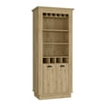 thumbnail image 2 of Depot E-Shop Gale 2-Door Bar Cabinet with 5 Shelves, Built-in Bottle Storage and Glass Rack, Macadamia, 2 of 7