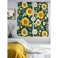 thumbnail image 3 of Sheer Curtain Panels Sunflower Daisy Rod Pocket Voile Window Curtains Watercolor Flower Window Treatments Ligh Filtering Privacy Curtain Drapes for Bedroom Living Room 2 Panel Set 63 Inch Length,, 3 of 9