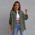 thumbnail image 3 of LYMAYTER Women's Spring Shirt Long Sleeve Jacket Loose Top Ripped Denim Women's Top S-2XL, 3 of 5