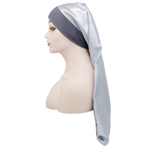 Gorro De Dormir De Satén Gorro De Noche De Pelo Elástico Gorro De Dormir Largo Para Mujeres Y Niñas Yuarrent AP007898-04