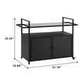 thumbnail image 2 of Weather-resistant wicker & steel frame | Suitable for both indoor and outdoor use | Provides a spacious glass countertop for food and drinks display, 2 of 6