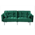 thumbnail image 4 of US Pride Furniture Bernal 75.6"W  Velvet Futon Sofa Bed Sleeper Green, 4 of 5