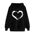 thumbnail image 3 of Womens Hoodie Classic Drawstring Hooded Sweatshirts with Pockets Long Sleeve Tops Hearts Printed Sweater Casual Pullover Comfy Sportswear Loose Fit Coat with Hood Womens Sweatshirtss Size 8-16, 3 of 4