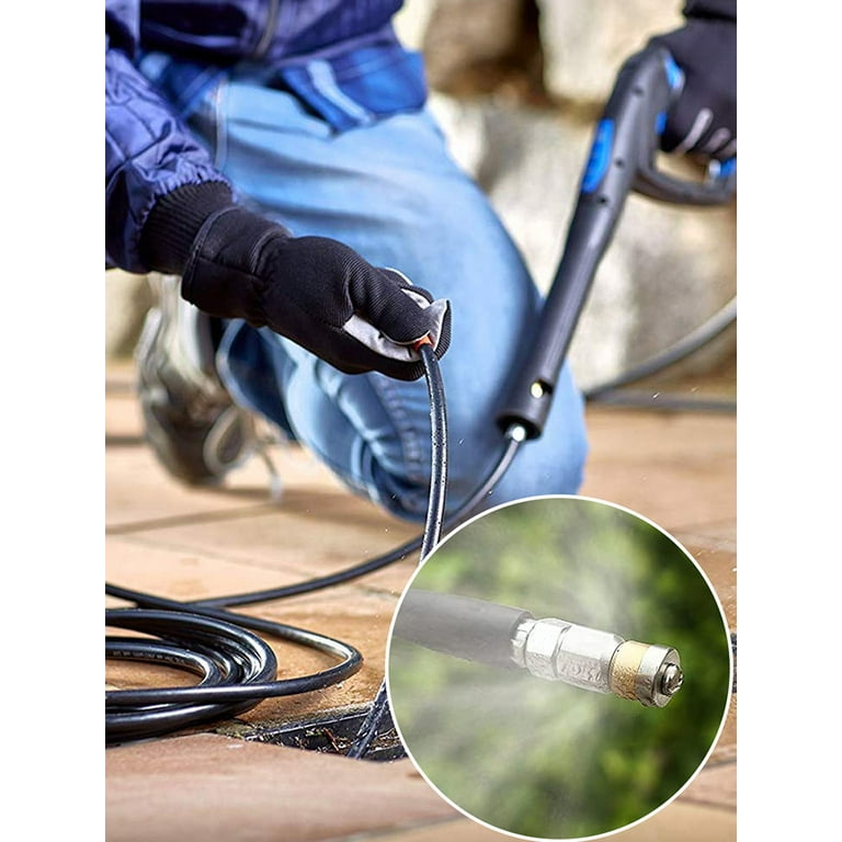 Eummy Sewer Jetter Kit 33 50FT High Pressure Washer Drain Cleaning Hose Kit 1 4 Inch Sewer Jetter Nozzle Kit Pipes Gutters Cleaning Tool for Karcher