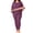 Purple, variant on Women's Plus Size Underwear Set Fleece Lined Base Layer Shirts and Leggings Casual Warm Winter Cold Weather Ski Snow Thermal Set