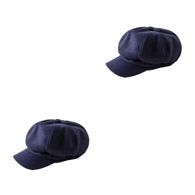 yingyy Peaked Caps Retro Fashion Breathable Woolen Octagonal Hats Beautiful Lines Easy Matching Sun for Visor Design Headgear Tibetan Green 2Set