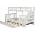 thumbnail image 2 of Harper & Bright Designs Solid Wood Twin over Full Bunk Bed with Twin Size Trundle for Bedroom, White, 2 of 7