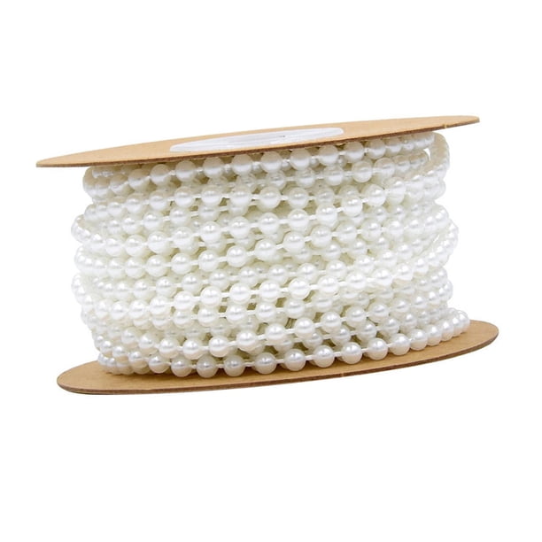Cadena de cuentas para boda, cordón artesanal, longitud de 10 m, eslabones, joyería Blanco