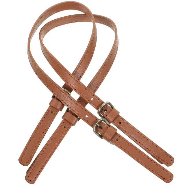 Fashion Synthetic Leather Handbag Strap for Bag Use Durable Adjustable Tote Replacement Accessories Brown 2 Pcs