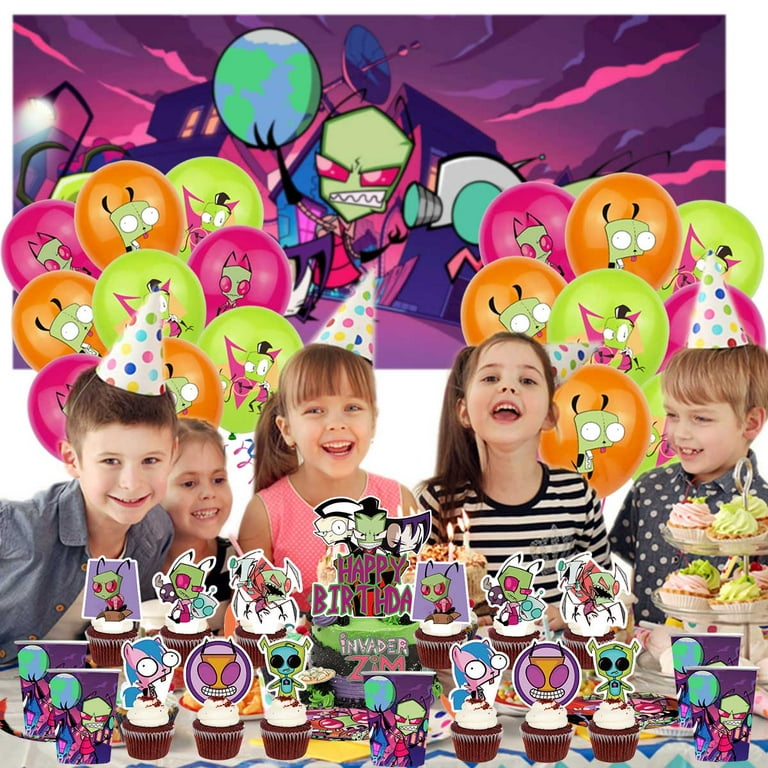 Invader Zim Cake Topper Cupcake Set Party Supplies Decoration
