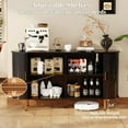 thumbnail image 4 of AISWORD Sideboard Buffet Cabinet with Storage, Adjustable Shelves and Sliding Tambour Door, 55" Black, 4 of 6