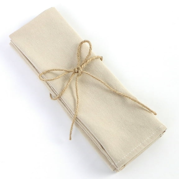 suxuMhao Cloth Napkins, 4 Pack 30*30cm Beige Cotton Dinner Napkins, Washable Dinner Napkins Cloth for Dining Table, Reusable Cotton Linen Napkins​​​(No cotton rope included)​
