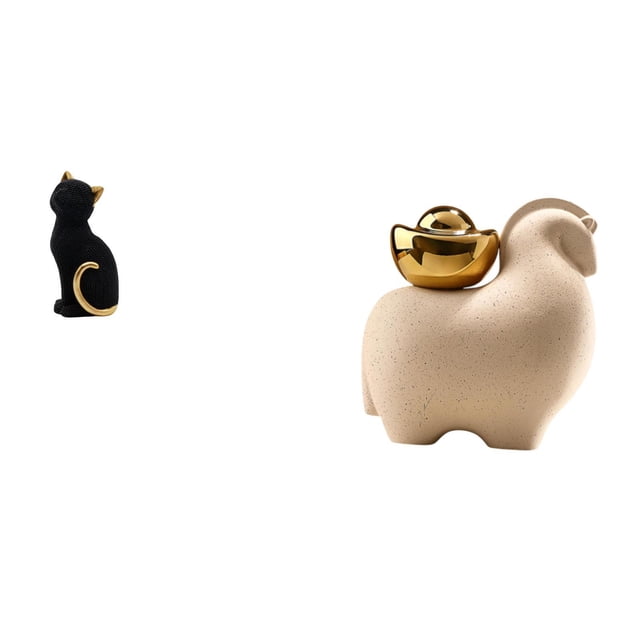 Estatua de gato, figura decorativa de resina, adorno coleccionable de escritorio, escultura animal, decoración de mesa en miniatura, decoración creati