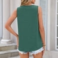 thumbnail image 5 of longantii Tank Top for Women Trendy Beach Vacation Lace Front Tops V Neck Sleeveless Summer Boho Tops 2026 Blouse Clothes Dark Green M, 5 of 7