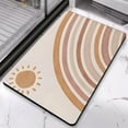 thumbnail image 2 of Make Your Bathroom Stand Out with this Retro Sun, Colorful Boho Bath Mat - Non-Slip Half Circle Rug, Soft Water Absorbent Fiber, Cute Semi Round Rainbow Design, 20x32 inch, 2 of 5
