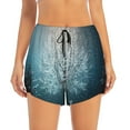 thumbnail image 2 of Vsdgher Winter Rabbit Print Women's Running Double Layer Shorts High Waisted with Pockets Elastic Yoga Workout Athletic Gym Sports, 2 of 8