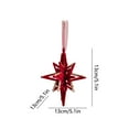 thumbnail image 3 of YIKA Christmas Wine Red Flocking Bow And Star And Double Bells Pendant Christmas Tree Ornaments B, 3 of 6