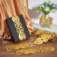 thumbnail image 6 of About 4.37 Yards(4m) Gold Heart Embroidery Ribbons 2-3/8"(6cm) Wide Adhesive Lace Trim Iron on Metallic Flower Lace for Sewing Costumes Gowns Home Decor Garment Accessories, 6 of 8