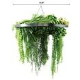 thumbnail image 3 of Silver Framed Roof Hanging Disc With Draping Life-Like Ferns and Plants 31.5" UV Resistant, 3 of 5