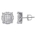 thumbnail image 3 of 14K White Gold Princess Diamond Soleil Collection Circle Stud Earrings 1 Ct., 3 of 5