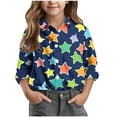 thumbnail image 2 of Bxsruta Blouse for Kids, Star Print Button Down Casual Shirt, Long Sleeve Collared Kids Outerwear, 2 of 6