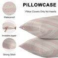 thumbnail image 5 of Throw Pillow Covers 26x26 Inch Set of 2, Pink Stripes Waterproof Outdoor Pillow Covers, Modern Minimalist Lines Geometric Beige Decorative Cushion Pillowcases for Couch, Sofa, Bed, Garden, Patio, 5 of 9