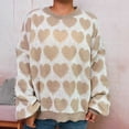 thumbnail image 2 of Kilaqueen Fall Sweaters for Women Vintage Heart Print Crew Neck Long Sleeve Pullover Tops Casual Fall Winter Warm 2025 Trendy Sweaters, 2 of 9