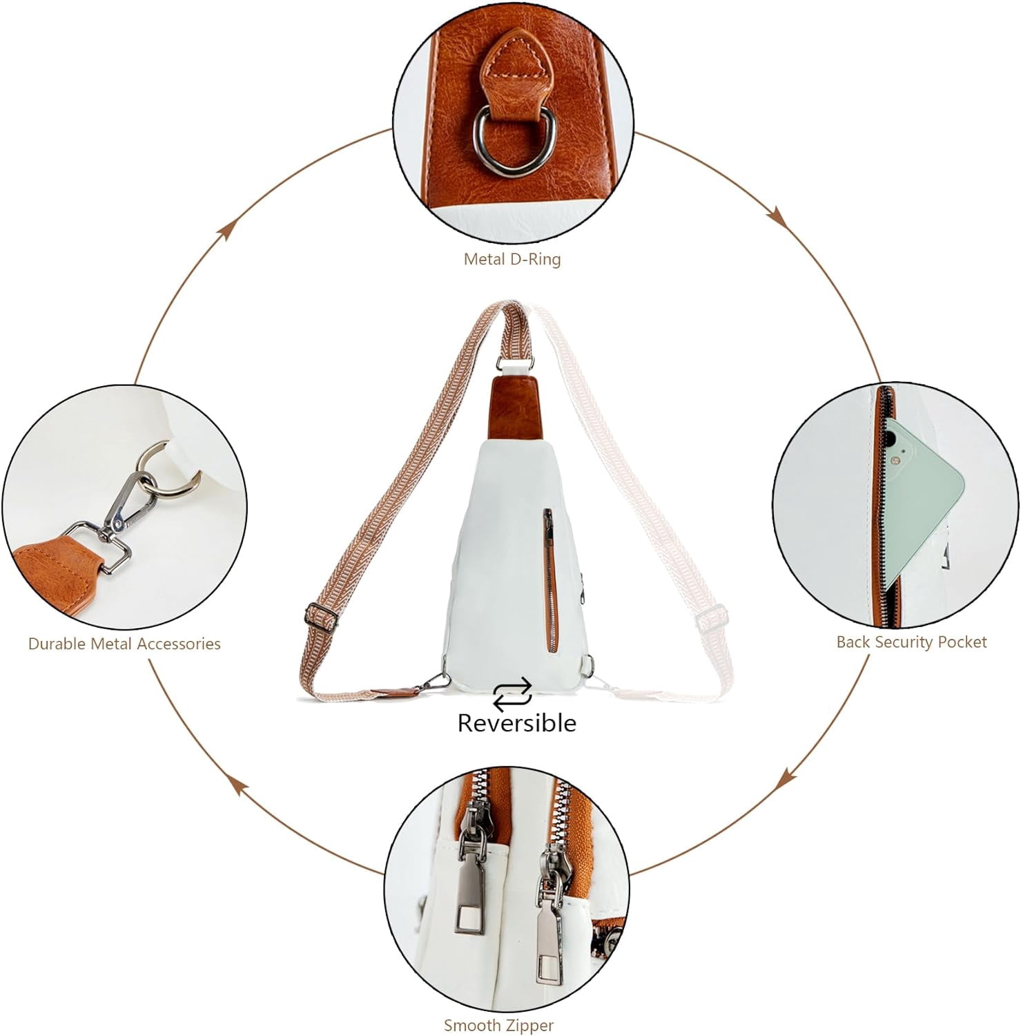 Crossbody Bag for Women Small Sling Bag Leather Shoulder Cross Body Bag for Travel