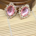 thumbnail image 3 of 10pcs Rhinestone Gems Cabochons Flat Back Embellishments Wedding Phone Decor of Size 1*1.2inch - Pink, 3 of 5