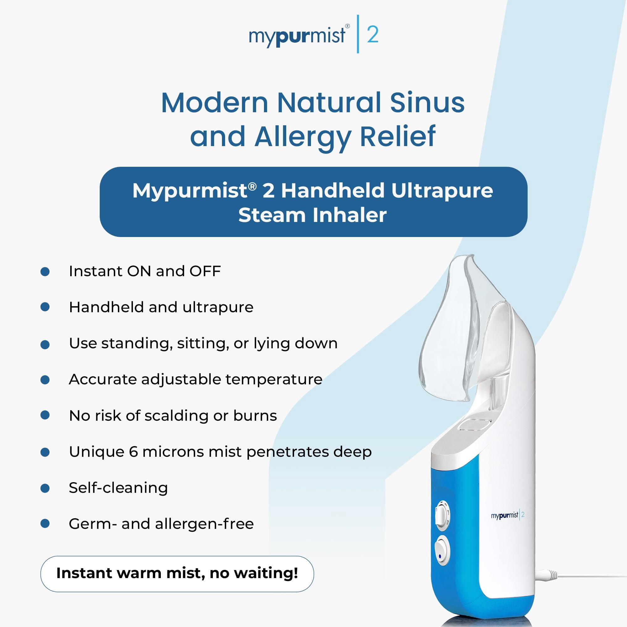 (2 pack) Mypurmist 2 Essential Kit Plus Steam Inhaler + Handsfree Strap (Plug-in)