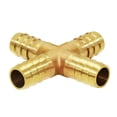 thumbnail image 3 of Joywayus 1/4 "(6 mm) Espiga para manguera Unión de 4 vías Tubería Intersección cruzada/Latón dividido Agua/Combustible/Aire, 3 of 5