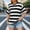 #Black, variant on Men's Striped Crewneck Short Sleeve Soft Elastic Basic Pullover Tee Shirt,Black White Stripe,Blue,Size S