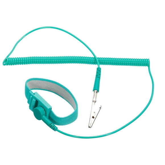Unique Bargains ESD Anti Static Wrist Strap 7.9ft PU Adjustable Antistatic Bracelet Set Wired Computer Electronics Repair Green