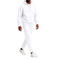 thumbnail image 6 of CCRFTGI Mens 2 Piece Tracksuit Casual Athletic Zipper Long Sleeve Pullover Joggers Fall Fashion Gym Workout Tracksuits White L, 6 of 6