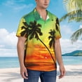 thumbnail image 6 of Palm Trees Beautiful Beach At Sunset Men's 3d Print Casual Button Down Shirts, Novelty Hawaiian Short Sleeves Xl, 6 of 8
