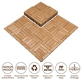 thumbnail image 4 of Alden Design 27pcs Indoor & Outdoor Wood Flooring Tiles for Patio Garden, 12" x 12", Natural Wood, 4 of 10