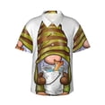 thumbnail image 2 of Picia Fishing Gnome Fisherman Gentle Cotton Regular Fit Short Sleeve Casual Hawaiian Shirt for Men-Large, 2 of 8