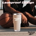 thumbnail image 4 of Reebok Vaso de acero inoxidable con doble pared aislada al aspiradora, taza de viaje con tapa y pajita para bebidas calientes, frías y heladas, sin BPA Lifestyle 40Oz SS Tumbler, Beige, 120, 4 of 8