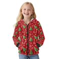 thumbnail image 4 of Xoenoiee Christmas Tree Candy Berry Print Hoodies for Girls Boys Fleece Full Zip Up Sweatshirts Long Sleeve Hooded Sweatshirt Lightweight Jumpers Hooded Jacket Sports Shirt with Pocket, 6-7 Years, 4 of 7